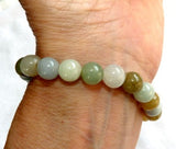 Heavenly Natural Color Burmese Jadeite 8mm Beads Elastic Bracelet (JHBEADS-8)