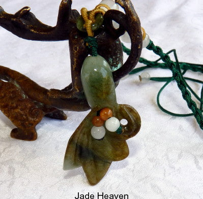 Deep Green Burmese Jadeite Lily PNecklace JHNECK 50 Jade Heaven