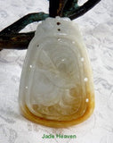 Double Sided Dragon and Phoenix Jadeite Jade Pendant (JHP117)