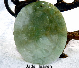 Large Oval "Dragon Phoenix, Yin and Yang" Burmese Jadeite Pendant (JHP170)