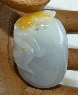 Sale-Eggplant Soft Hues of Lavender and Natural Honey Vintage Jadeite Jade Pendant (JHP25)