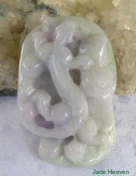 Sale-"Pixiu Protects Woman and Wealth" Older Jadeite Soft Lavender Hues  Pendant (JHP75)