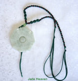 Jadeite Jade Bagua Floating Yin Yang "Dao" Jadeite Pendant Necklace (JHNECK-92)