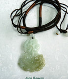 "Enlightened Buddha and Lotus" Burmese Jadeite Pendant with Certificate (P-2145)