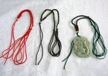 10 Chinese Silk Thread Knotted 8-Jade Beaded Cord Adjustable Pendants  Necklace