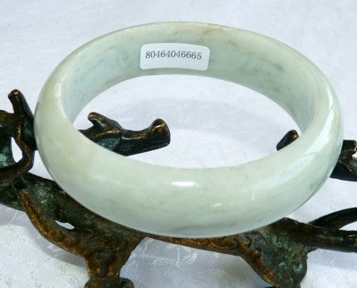 "Yin" Soft Green Calm and Relaxing Burmese Jadeite Jade Grade A Bangle Bracelet 58.5mm+Certificate (665)