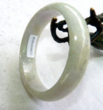 Soft Green with Lavender Hues Burmese Jadeite Bangle Bracelet Grade A 54 mm + Certificate (677)