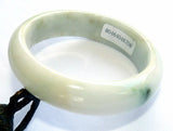 Sale-"Good Green Vein" on Soft Green/White Burmese Jadeite Bangle Bracelet 50.5mm + Certificate (708)