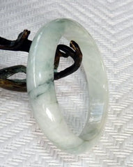 "Emerging Spring" Grade A Jadeite Jade Bangle Bracelet 56mm + Certificate  (710)