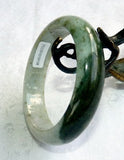 Big "Kiss of Green" Burmese Jadeite Jade Bangle Bracelet 59mm+Certificate (754)