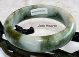 "White Clouds over Green Earth" Precious Jadeite Jade Bangle 57mm + Certificate (781)