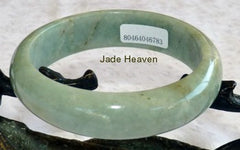 Sale-Endlessly Interesting Varied Green Veins Jadeite Jade Bangle A Grade 57mm + Certificate (783)