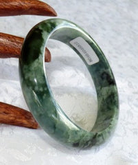 Sale-"Dragon Green Veins" Grade A Natural Jadeite Jade Bangle Bracelet 53mm  (810)