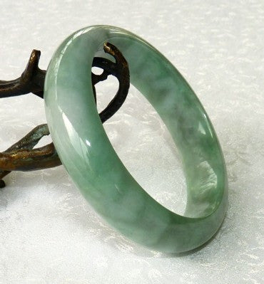 "Heavenly Green" Burmese Jadeite Grade A Jade Bangle Bracelet 58.5mm+Certificate (8520)