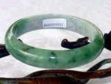 "Yin and Yang Balancing" Burmese Jadeite Grade A Jade Bangle Bracelet 57.5mm+Certificate (8521)