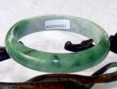 Sale-"Yin and Yang Balancing" Burmese Jadeite Grade A Jade Bangle Bracelet 57.5mm+Certificate (8521)