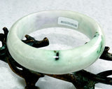 -"Spiritual Journey" Lavender, Green Veins Burmese Jadeite Grade A Bangle Bracelet 58.5mm + Certificate (8536)