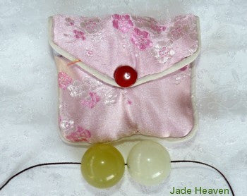 Sale-Jade "Yin Yang" Light and Darker Green Jade Kegel Ben Wa Balls Drilled with Hole