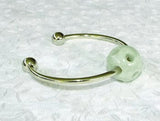 Sale-Hollow Jadeite Jade Bead Charm on Pandora Style Bracelet