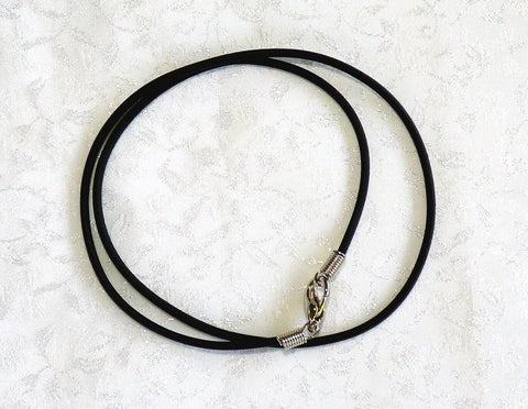 Black Leather Cord for Jade Pendants with Bail 16"