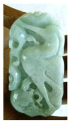 Sale-Vintage Jadeite Jade Detailed Carving Crane Pendant (JHP-28)