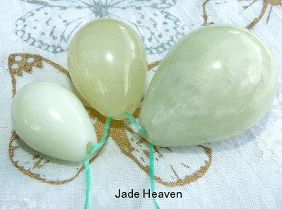 Women's Wellness Sale - Set Three Jade Eggs for Womens Health, "Yoni", Drilled with Hole