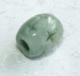 Sale - Hollow Carved Jadeite Jade Barrel Bead Pandora Style Bracelet - "Spacer" for Jade Bangles, or Wear By Itself
