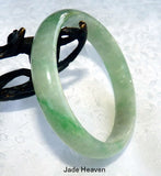 "Fei Cui" Green Translucent  Glowing Vintage Burmese Jadeite Jade Grade A Bangle Bracelet 58.5mm (JHBB265)
