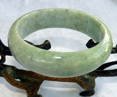 Classic Green "Old Mine" Burmese Jadeite Jade Bangle Bracelet 57.5mm-Grade A (JHBB273)