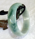 Sale-Vintage "Good Green Veins" Jadeite Bangle Bracelet 58.5mm (JHBB278)