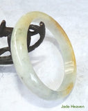 "Honey Veins" for Peace and Calm Jadeite Jade Old Mine Lao Pit Bangle 57.2mm (JHBB280)