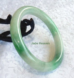 Sale=Qing Dynasty Old Mine Lao Pit Classic Round Imperial Green Grade A Jadeite Bangle Bracelet 59mm (JHBB301)