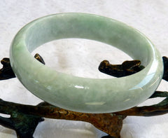 Sale-"Heavenly" Green Burmese Old Mine Jadeite Bangle Bracelet 57mm (JHBB3286)