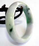 Sale-"Bliss on Your Wrist" Lavender Hues, Good Green Vein Burmese Jadeite Bangle Bracelet 53.5mm (JHBB3295)