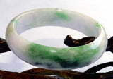 Sale-"Bliss on Your Wrist" Lavender Hues, Good Green Vein Burmese Jadeite Bangle Bracelet 53.5mm (JHBB3295)