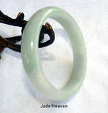 "Calm Your Spirit" Burmese Jadeite "Old Mine" Bangle Bracelet 57.5 mm (JHBB-3302)