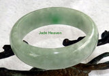 "Smoky Spiritual"  Grey Green  Translucent Elegant Jadeite Jade Bangle Bracelet 55.5mm (JHBB561))