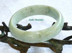 Sale-"Peppery" Veins Old Mine Jadeite Jade Bangle Bracelet 57.5mm (JHBB565)