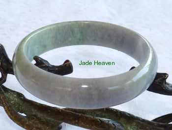 Lavender and Green Old Mine Lao Pit Grade A Jadeite Jade Bangle Bracelet 59mm (JHBB569)