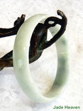 "Keep Calm and Carry On" Small Old Mine Lao Pit Jadeite Jade Bangle 52mm (JHBB574)