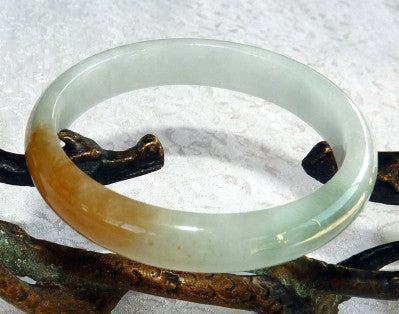 "Hong" Honey Precious Old Mine Lao Pit Genuine Jadeite Bangle Bracelet 53.5mm (JHBB577)