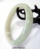 Icy "Calm Spirit" Translucent Jadeite Jade Bangle Bracelet 55mm (JHBB582)