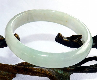 Sale-Icy "Calm Spirit" Translucent Jadeite Jade Bangle Bracelet 55mm (JHBB582)