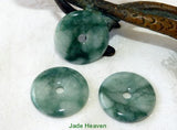 Heavenly Color and Quality Burmese Jadeite Jade "Bi" Donut Circle Pendant (JHBI-511)