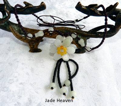 Sale-"Double Daisy" Burmese Jadeite Necklace (JHNECK56)