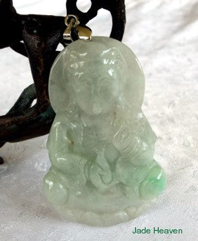Sale-"Blessings" Guan Yin Buddha of Compassion Grade A Jadeite Pendant (JHP106)