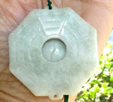 Jadeite Jade Bagua Floating Yin Yang "Dao" Jadeite Pendant Necklace (JHP92)